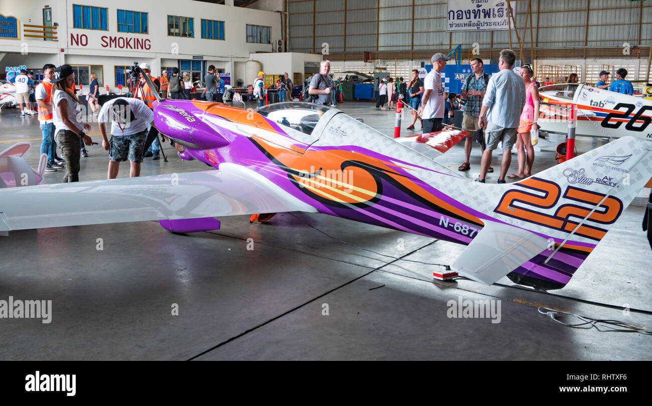 RAYONG, THAILAND - November 18, 2017: Air Race 1 Wm Thailand 2017 bei U-Tapao Naval Air Base in Thailand Stockfoto