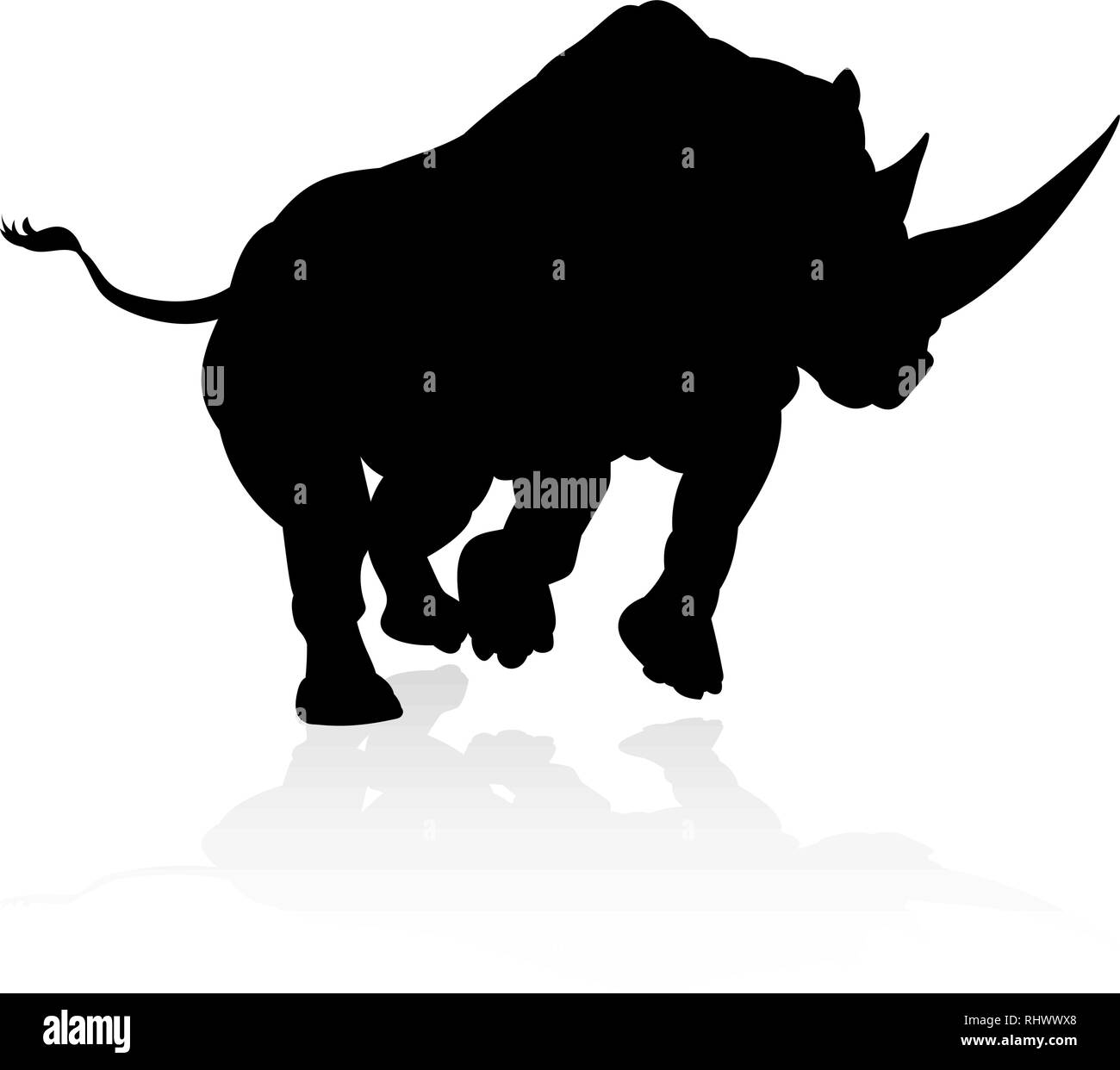 Rhino Tier Silhouette Stock Vektor