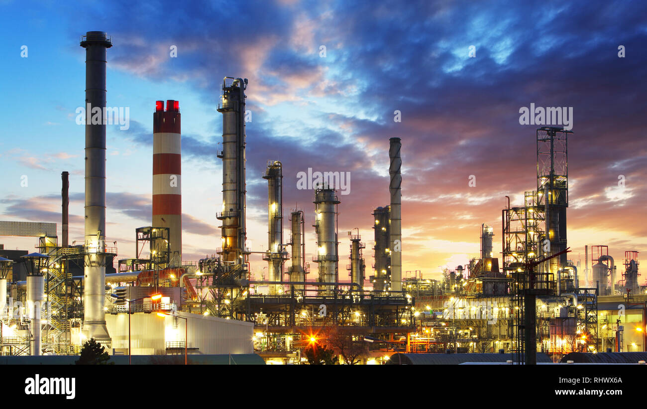 Öl und Gas Raffinerie, Energiewirtschaft Stockfoto