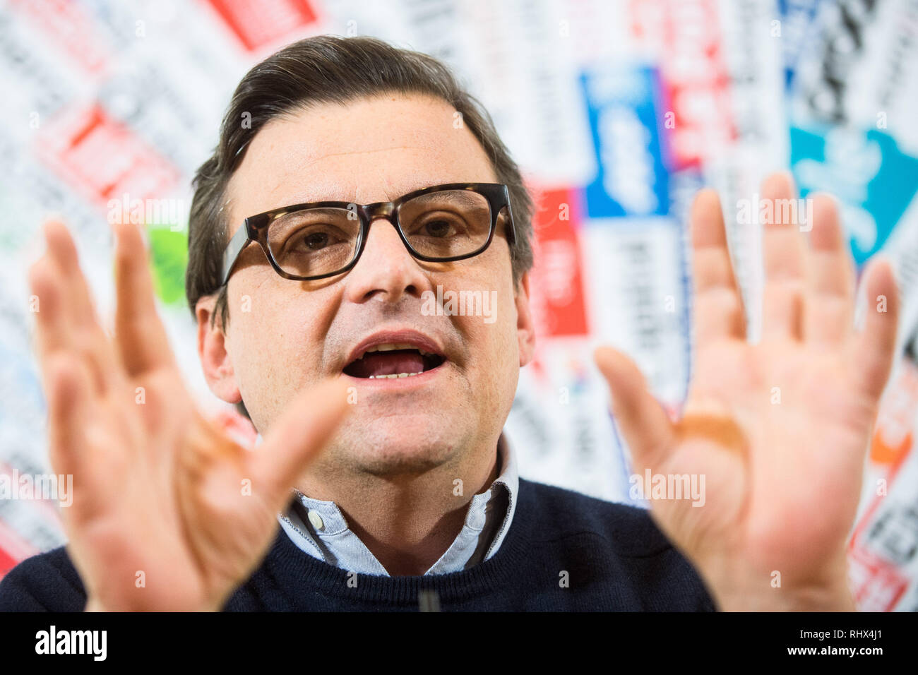 Foto Valerio Portelli/LaPresse 04-02-2019 Roma, ItaliaPoliticaCarlo Calenda alla Stampa estera nella Foto: Carlo Calenda Foto Valerio Portelli/LaPresse, 04. Februar 2019 Rom, Italien PoliticsCarlo calenda an der Ausländischen Presse in Bild: Carlo Calenda Stockfoto