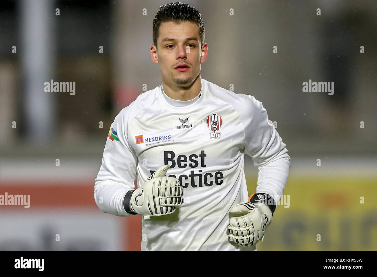 EINDHOVEN, 04-02-2019, De Herdgang, Keuken Kampioen Divisie, Jong PSV-Top Oss, Saison 2018 / 2019, TOP Oss Torwart Nick Olij während des Spiels Jong PSV-Top Oss Stockfoto