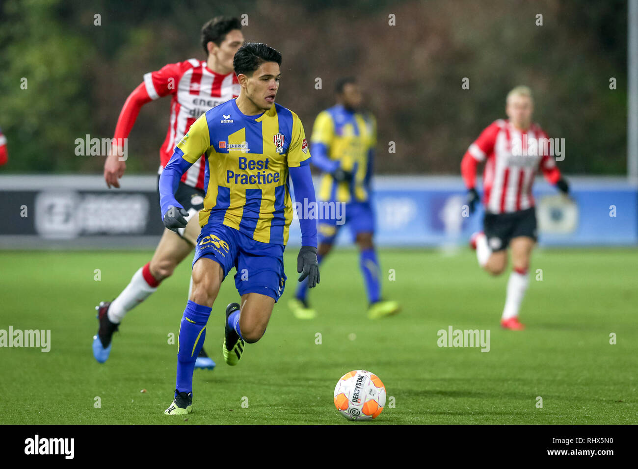 EINDHOVEN, 04-02-2019, De Herdgang, Keuken Kampioen Divisie, Jong PSV-Top Oss, Saison 2018 / 2019, TOP Oss player Ragnar Oratmango während des Spiels Jong PSV-Top Oss (3-1) Stockfoto