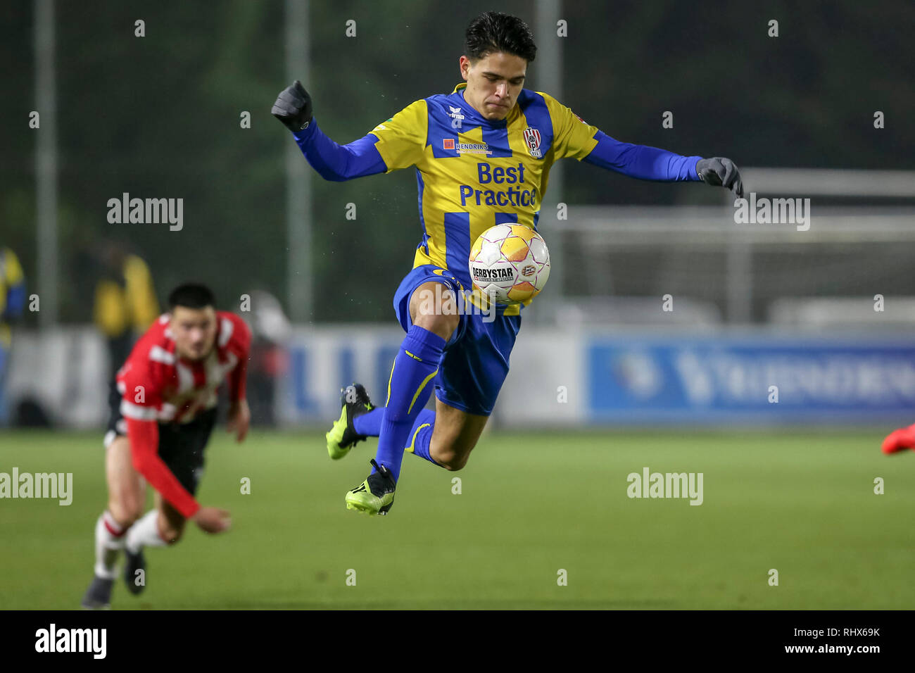 EINDHOVEN, 04-02-2019, De Herdgang, Keuken Kampioen Divisie, Jong PSV-Top Oss, Saison 2018 / 2019, TOP Oss player Ragnar Oratmango während des Spiels Jong PSV-Top Oss (3-1) Stockfoto