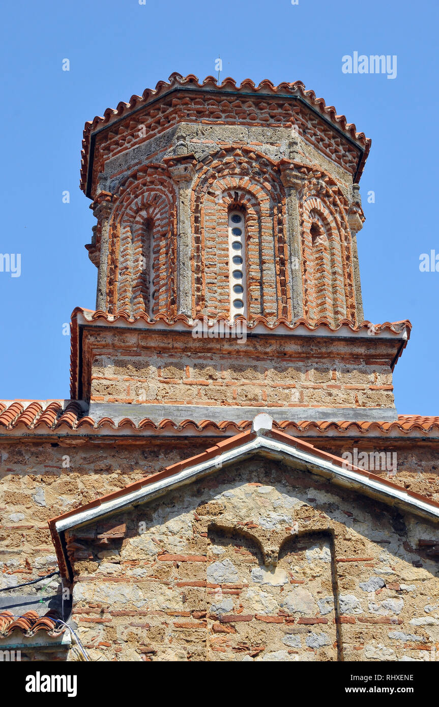 Im 10. Jahrhundert orthodoxe Kloster Kirche St. Naum, am Ufer des Lake Ohrid in Mazedonien, Europa. Stockfoto