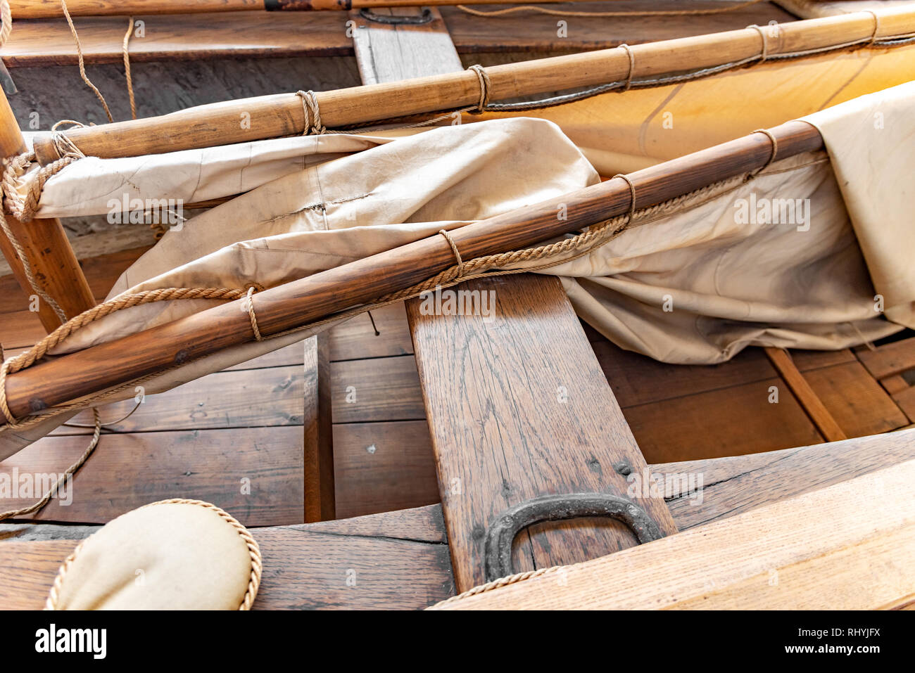 Segeln rudern Holz Fischerboot. Stockfoto
