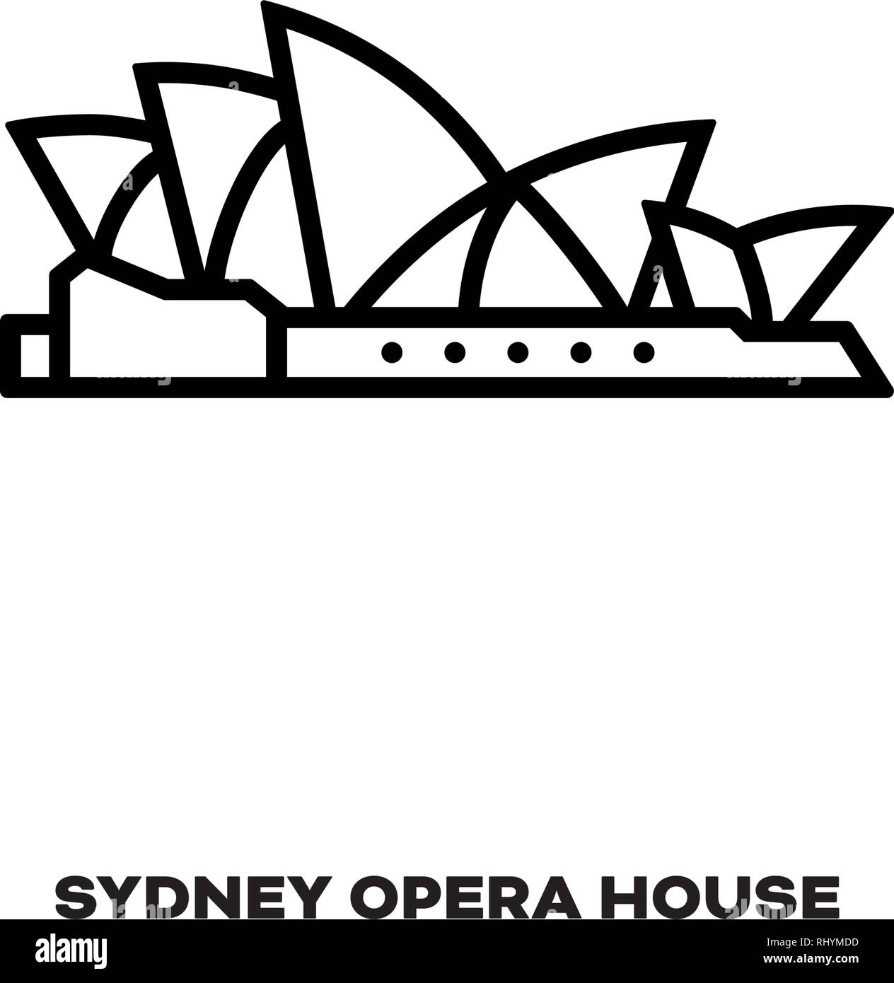 Das Opernhaus von Sydney, Australien, Vektor Symbol Leitung. Internationale Sehenswürdigkeiten und Tourismus Symbol. Stock Vektor