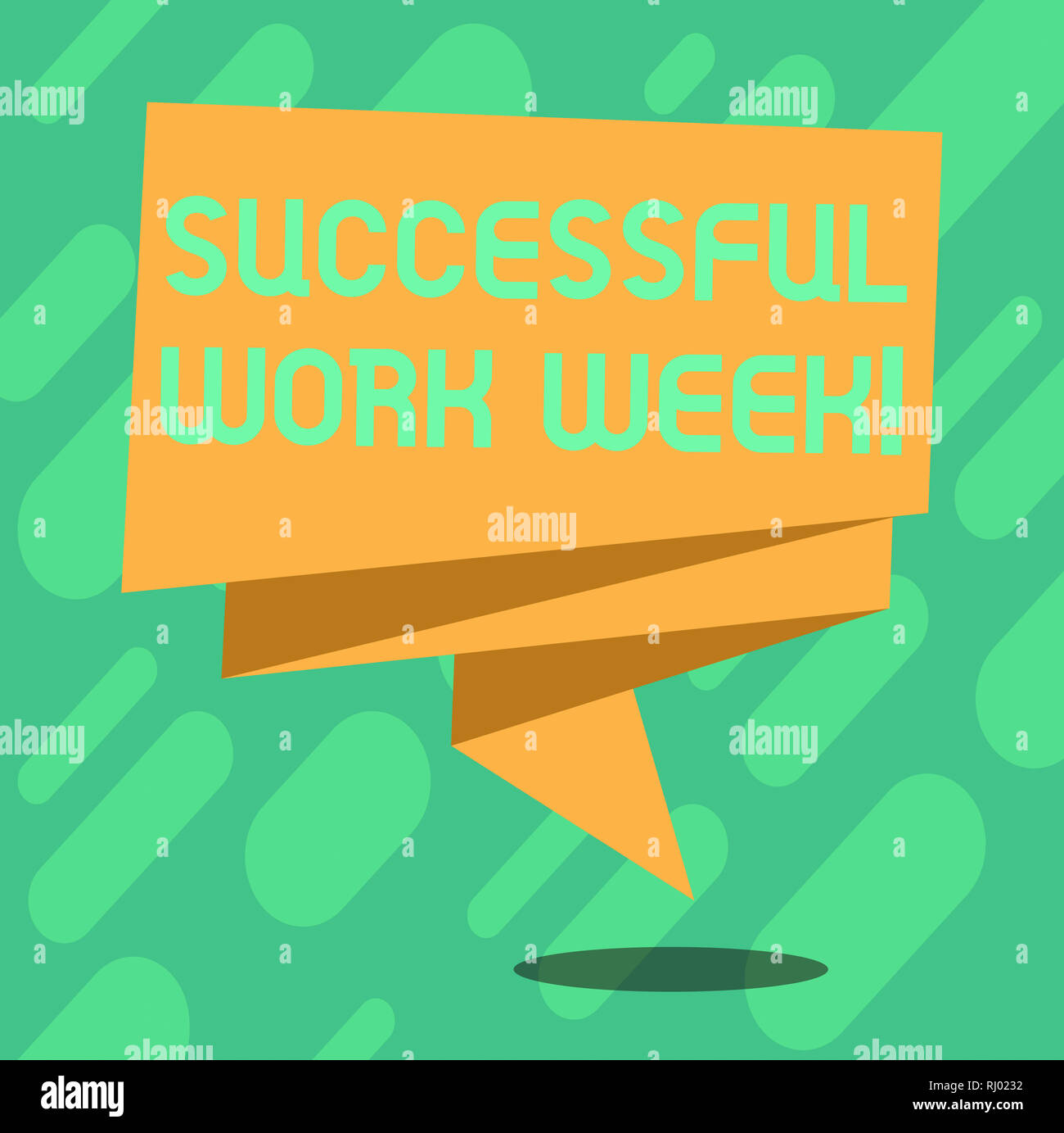 Konzeptionelle Handschrift zeigen erfolgreiche Arbeit Woche. Business Foto  Text produktiv und befriedigend Arbeitstage in der Woche Gefaltet 3D-Ribbon  Schrpe Speec Stockfotografie - Alamy