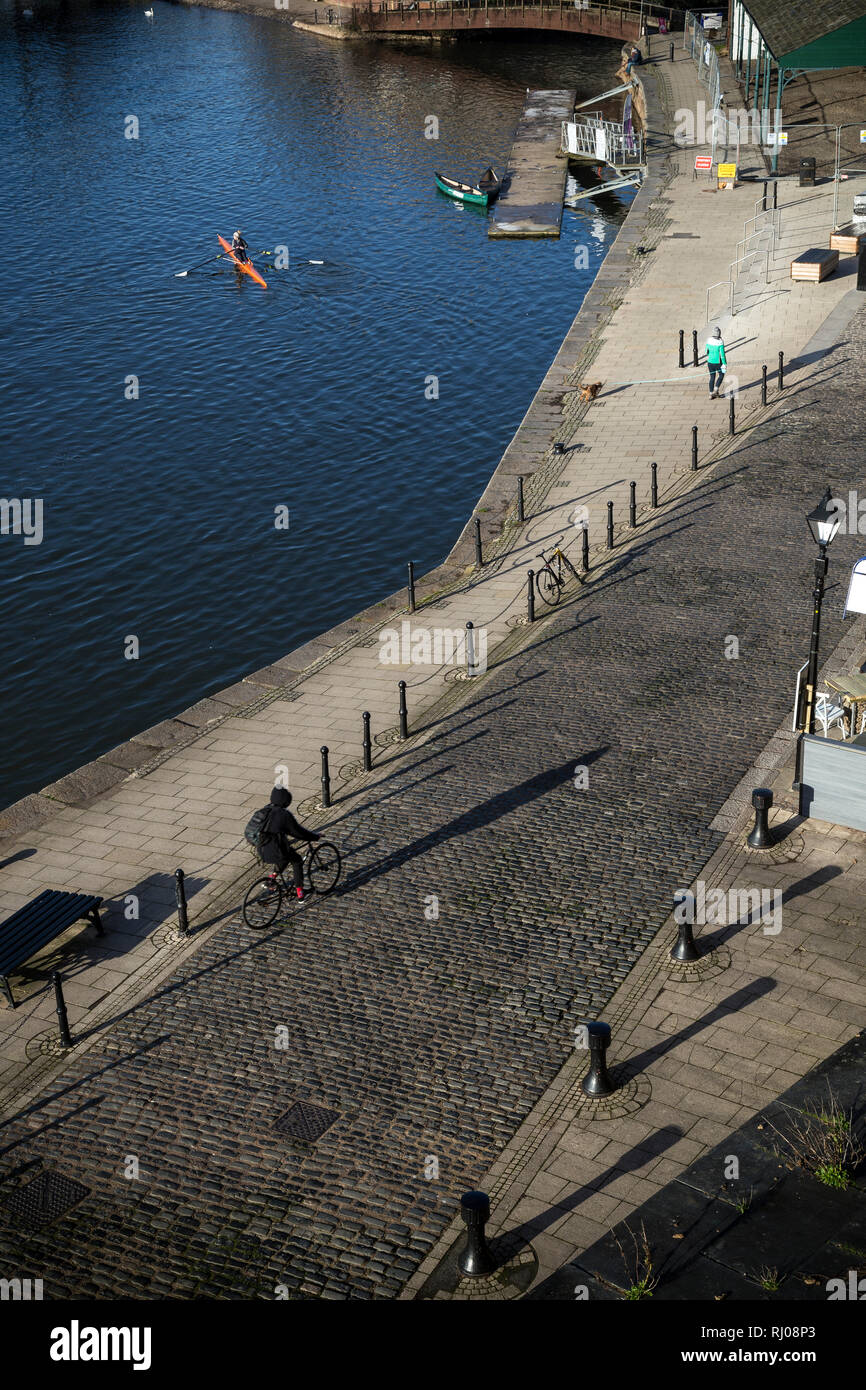 Exeter Quay, Exeter Quay, auch als Exeter Kai genannt, ist ein Teil der Stadt Exeter neben dem River Exe und die Exeter Ship Canal. Stockfoto
