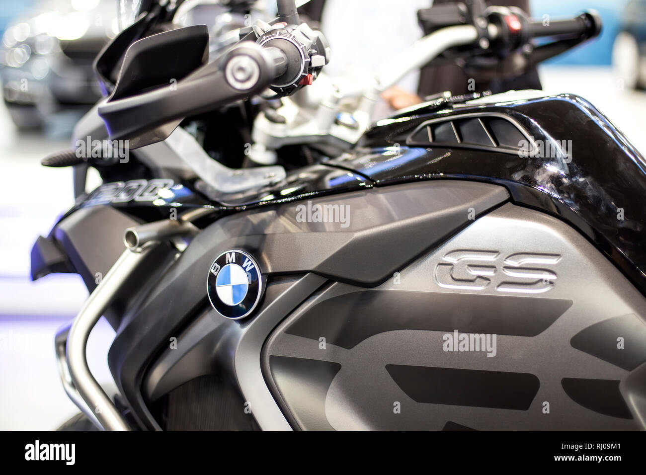 Belgrad, SERBIEN - 28. MÄRZ 2017: Detail der BMW 1200 GS Motorrad in  Belgrad, Serbien. Es ist Motorrad Modell in Berlin gefertigt, Deutschland  von BMW Stockfotografie - Alamy