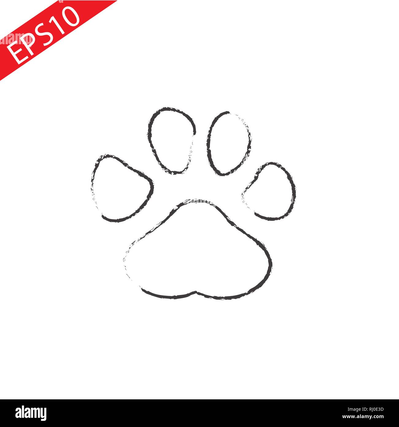 Paw Symbol "Drucken". Vector EPS 10. Stock Vektor