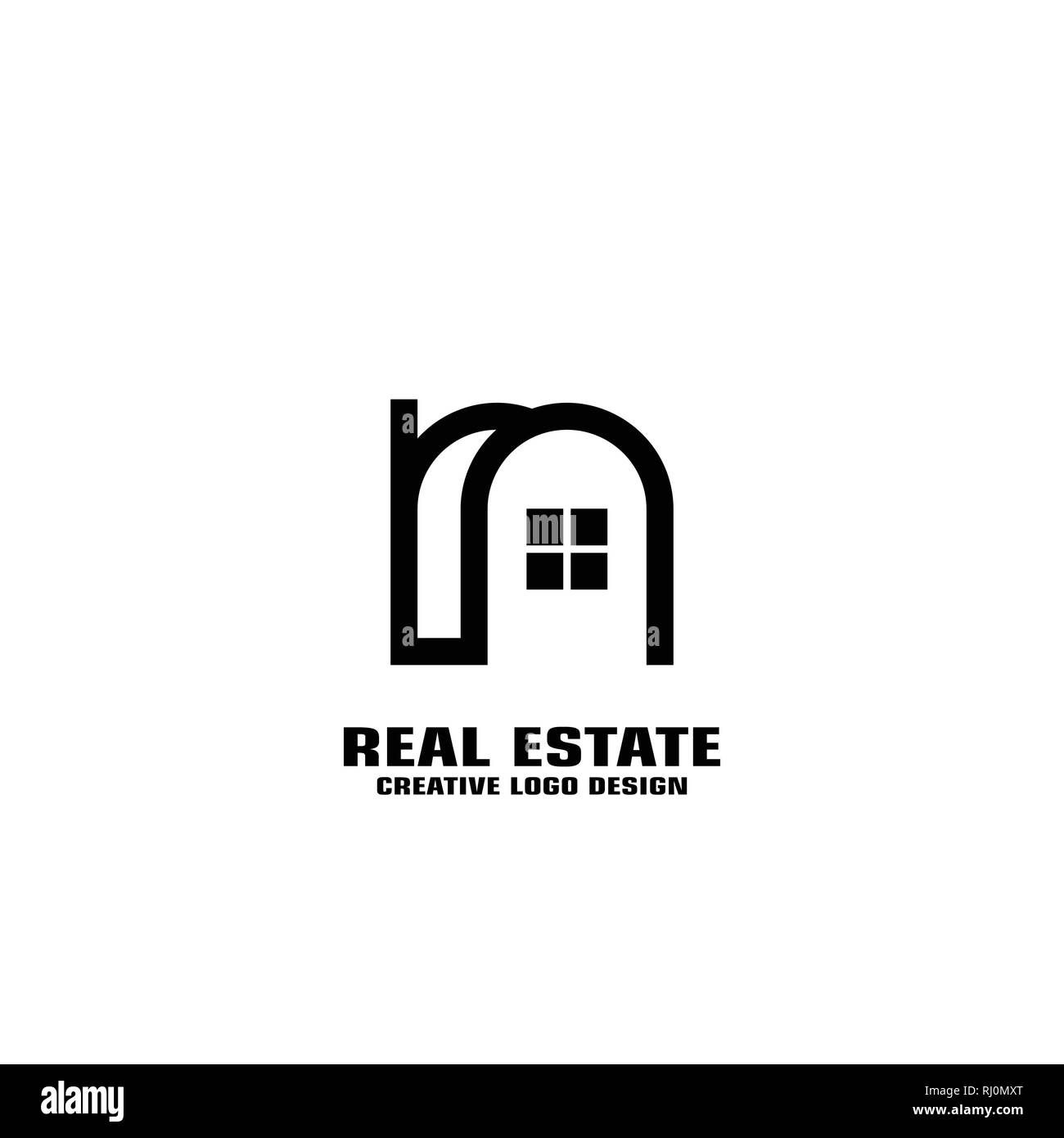 Vector Immobilien logo Vorlage, Anfangsbuchstabe n Grafik logo Vorlage. Stock Vektor