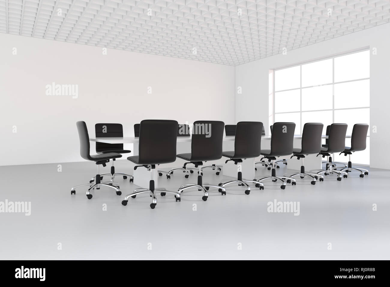 Interieur der Zimmer im modernen Büro. 3D-Rendering Stockfoto