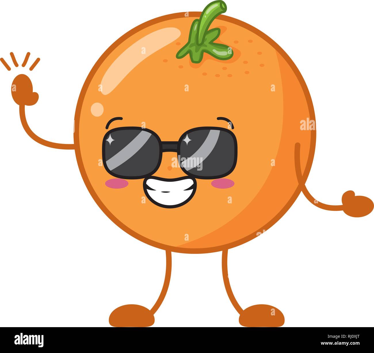 Kawaii orange cartoon Charakter Stock Vektor