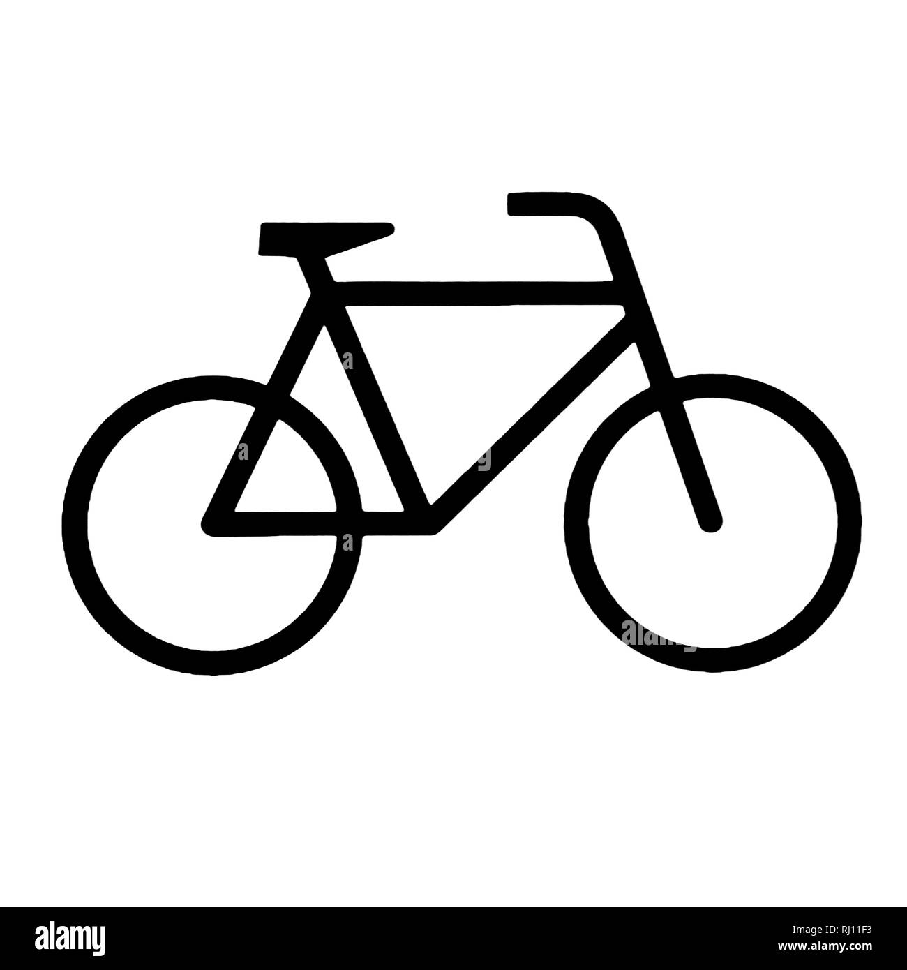 Fahrrad Symbol auf weißem Hintergrund Stockfoto