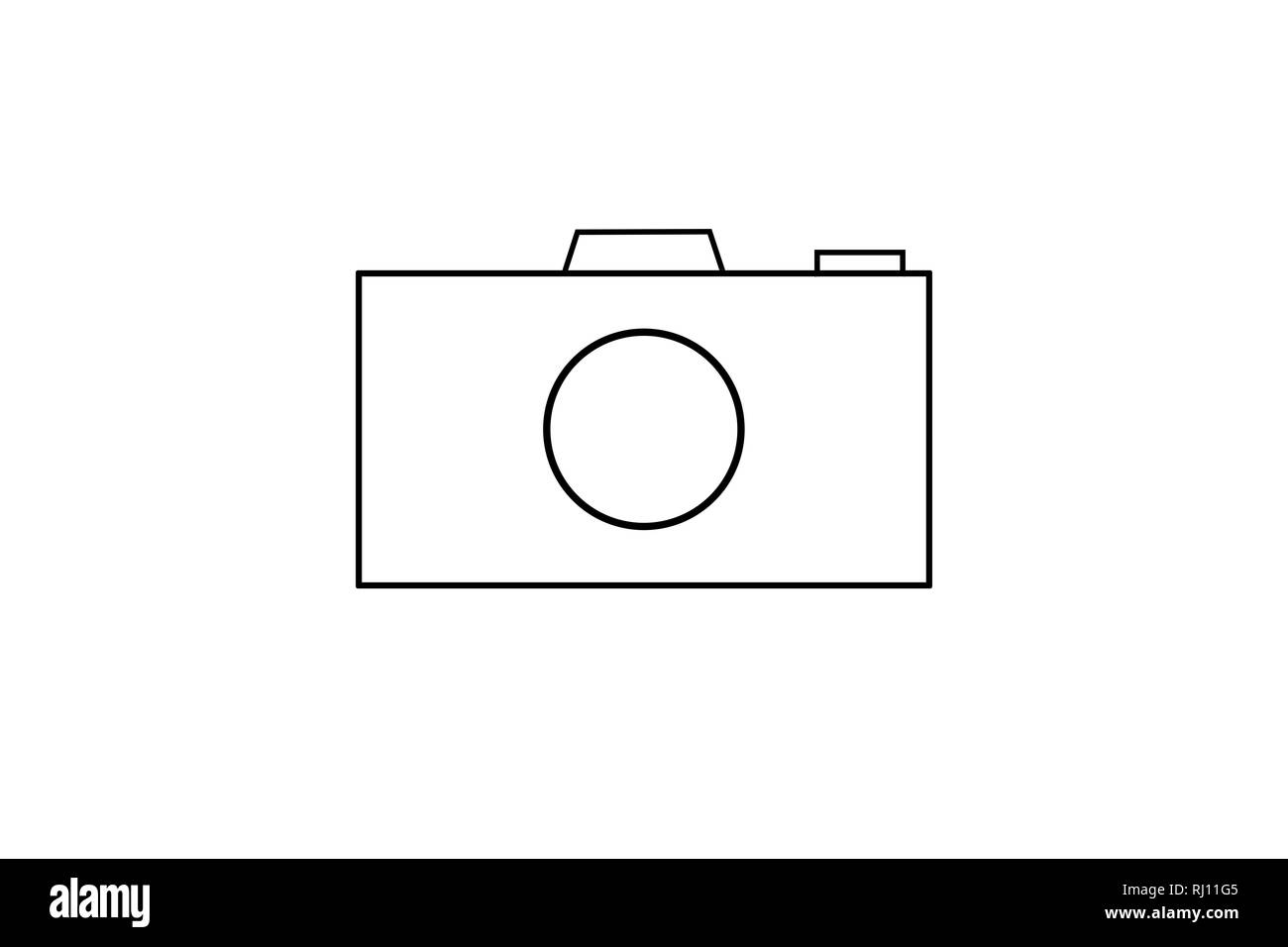 Kamera Symbol auf weißem Hintergrund Stockfoto