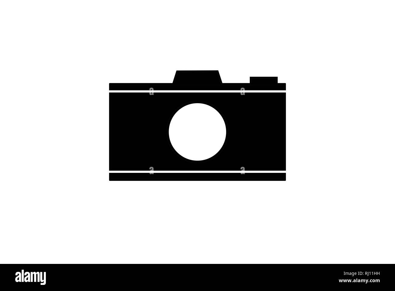 Kamera Symbol auf weißem Hintergrund Stockfoto