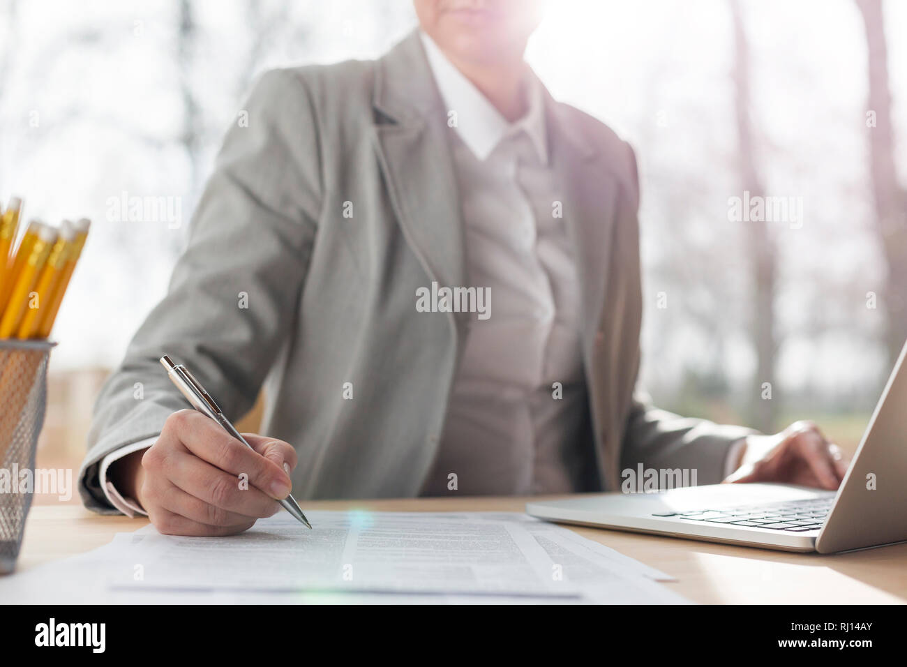 Geschäftsleute in einer Besprechung. Warschau, Polen. Stockfoto