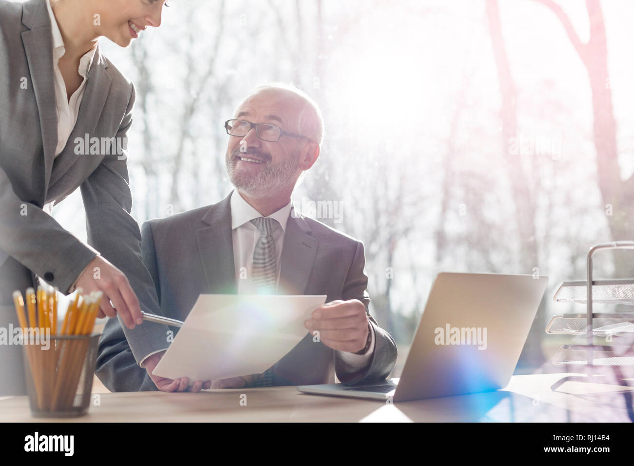 Geschäftsleute in einer Besprechung. Warschau, Polen. Stockfoto