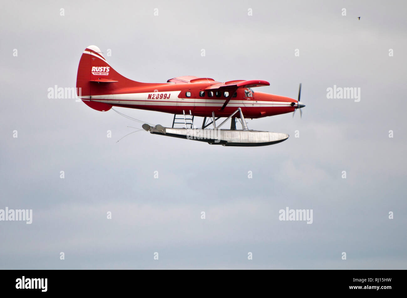 Im Flug mit dem Wasserflugzeug, Alaska Stockfoto