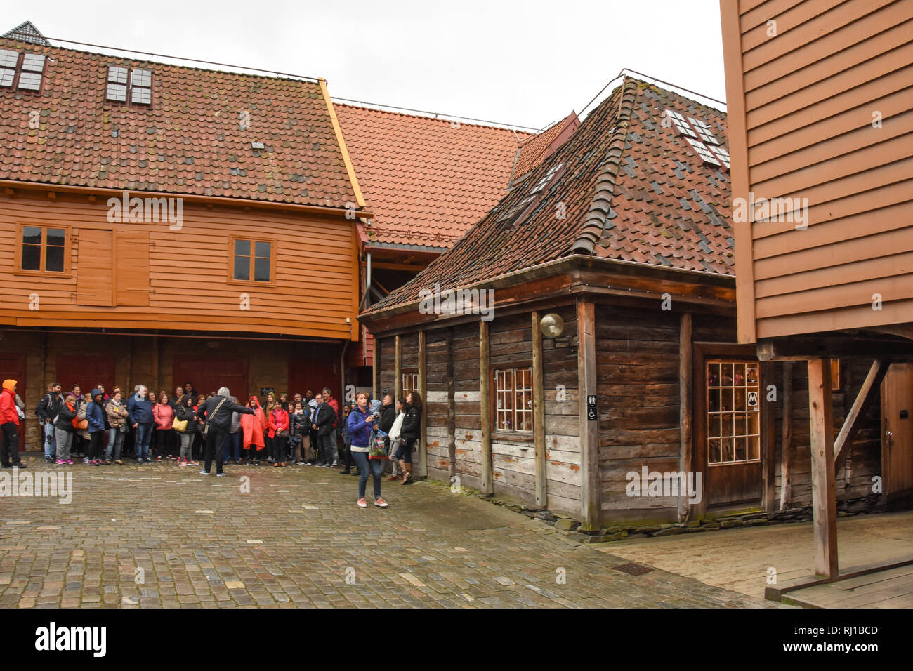 Historische Gebäude in Bergen, Norwegen Stockfoto
