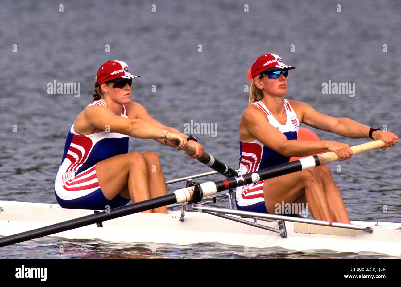 Atlanta, USA. GBR W2, Bug, Kate MACKENZIE und Philippa Kreuz. 1996 Olympic Rowing Regatta Lake Lanier, Georgien zu. [Pflichtfeld Credit Peter Spurrier/Intersport Bilder] Stockfoto