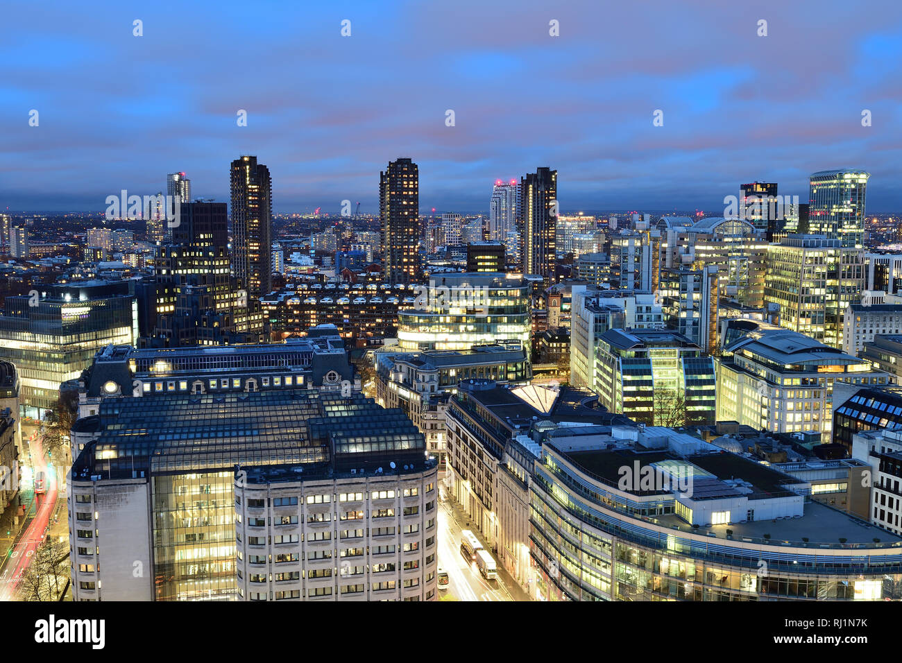 Nacht Foto auf die Skyline von London Stockfoto