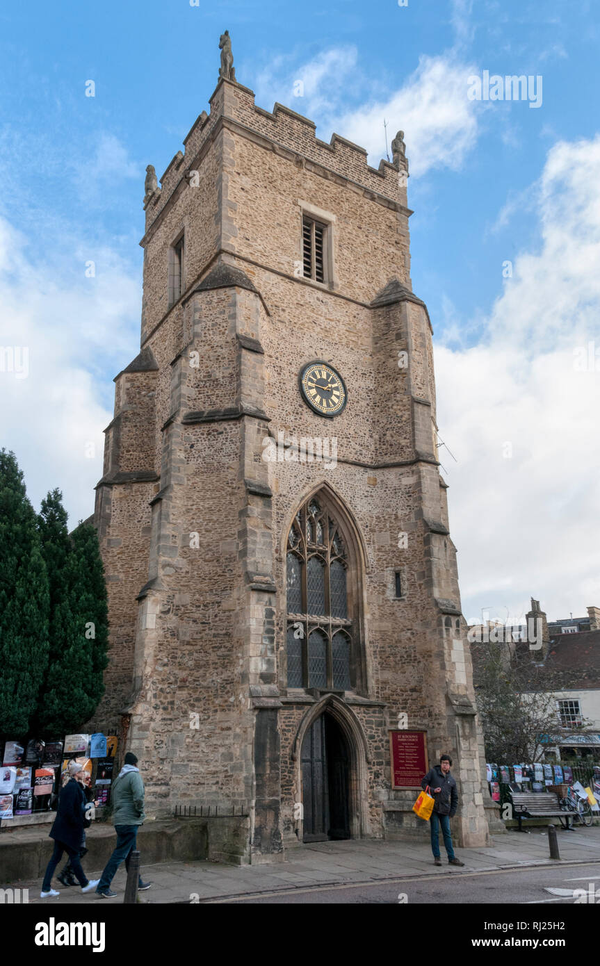 Der Turm von St. Botolph's Church in Trumpington Street, Cambridge Stockfoto