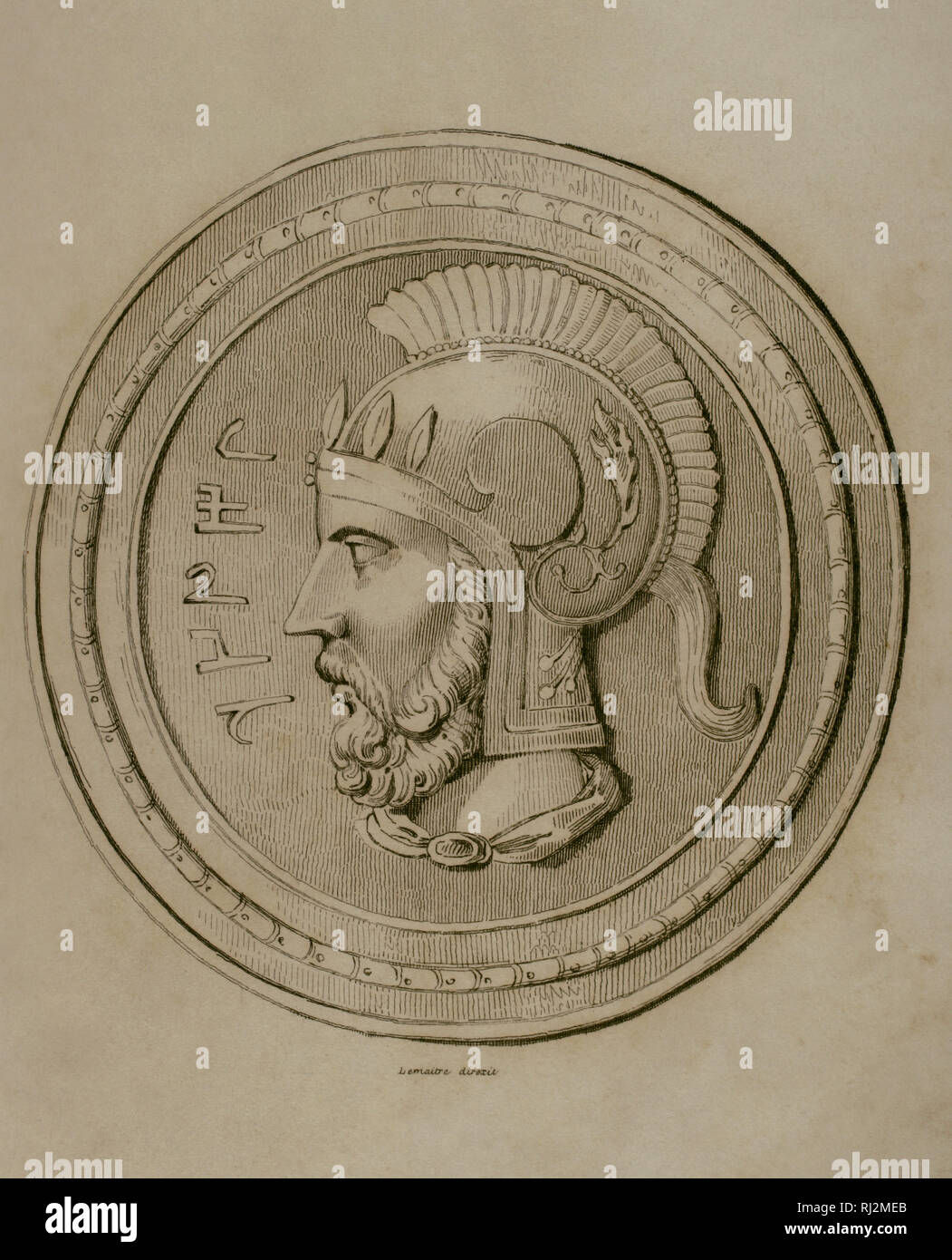 Hannibal Barca (247-183/181 v. Chr.). Karthagische Armee. Gravur. Lemaitre Direxit. Panorama Universal. Geschichte von Karthago, 1850. Stockfoto