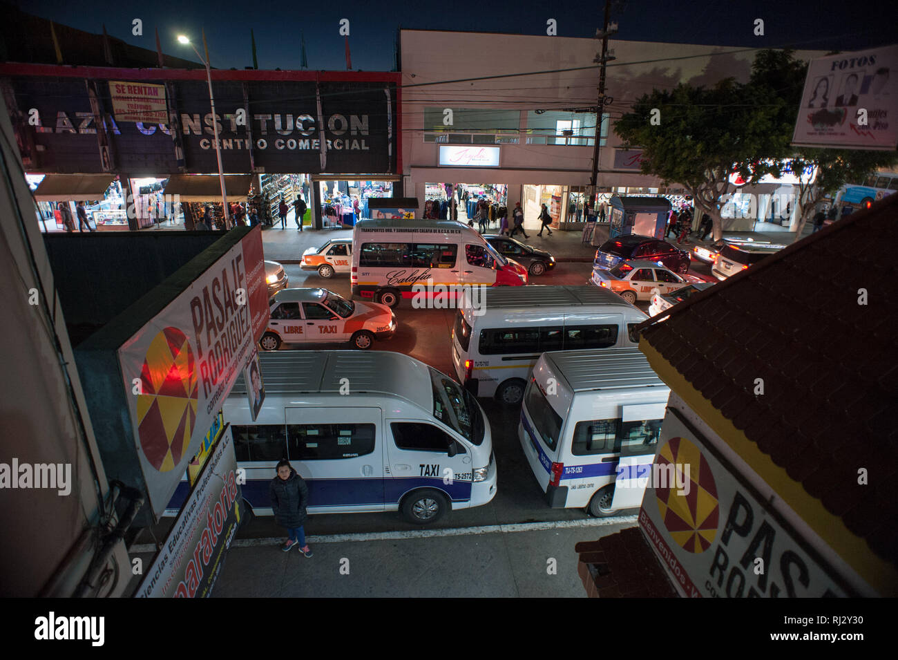 Tijuana, Mexiko: night street scene Stockfoto