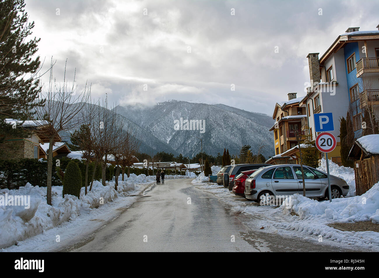 Das Hotel Pirin in Bansko, Bulgarien Stockfoto
