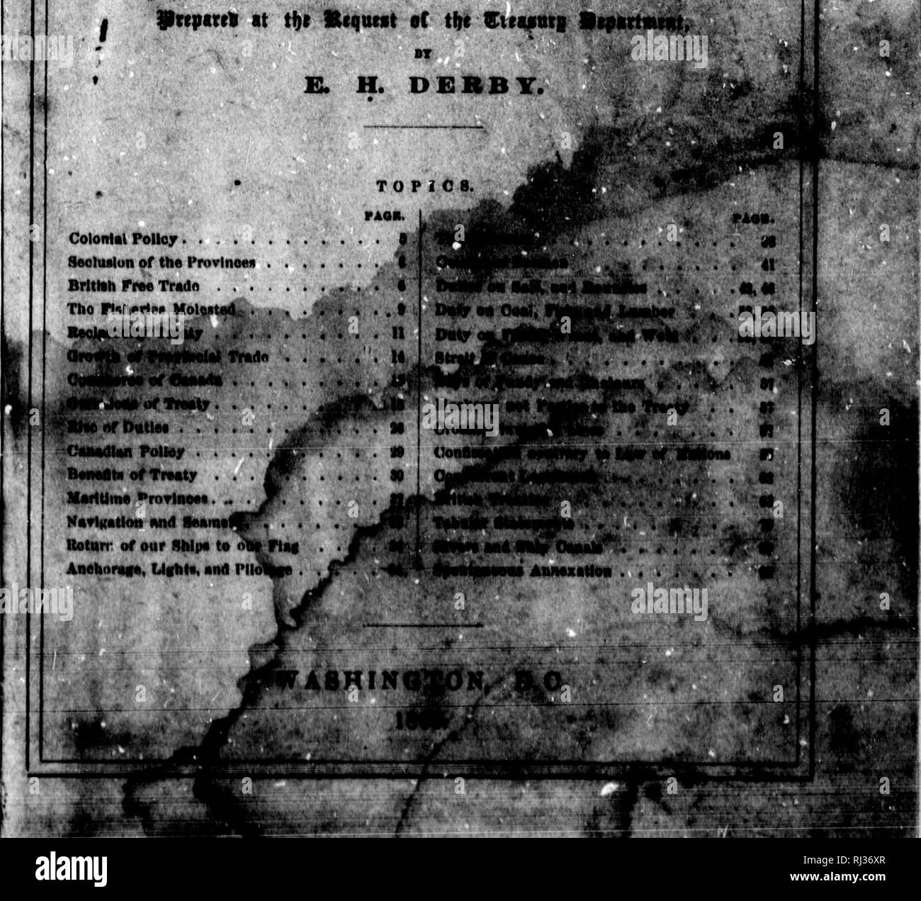 . Einen vorläufigen Bericht über den Vertrag der Gegenseitigkeit mit Großbritannien, den Handel zwischen den Vereinigten Staaten und den Provinzen British North America [microform] zu regulieren. Fischerei; Fischerei; Gegenseitigkeit (Handel); Pêches; Pêches ; Réciprocité. - *^- f-f* -- PORT trrtui ftttt Vertrag von REGrPROCITr RmpLUTE Fischereien zu^^ bin der TB4 DF BETWBSN DEN VEREINIGTEN STAATEN A9 Tite l^ BRITISCHEN FBOriNCES VON NORDAMERIKA;* • ICH llnpatct auf Tbt Hcqueit ot tfx Vtrajmti9i 9 "RT" Ich. iMiHiMiii^ yablfiiyii. Bitte beachten Sie, dass diese Bilder aus gescannten Seite Bilder, die digital enhanc wurden extrahiert werden Stockfoto