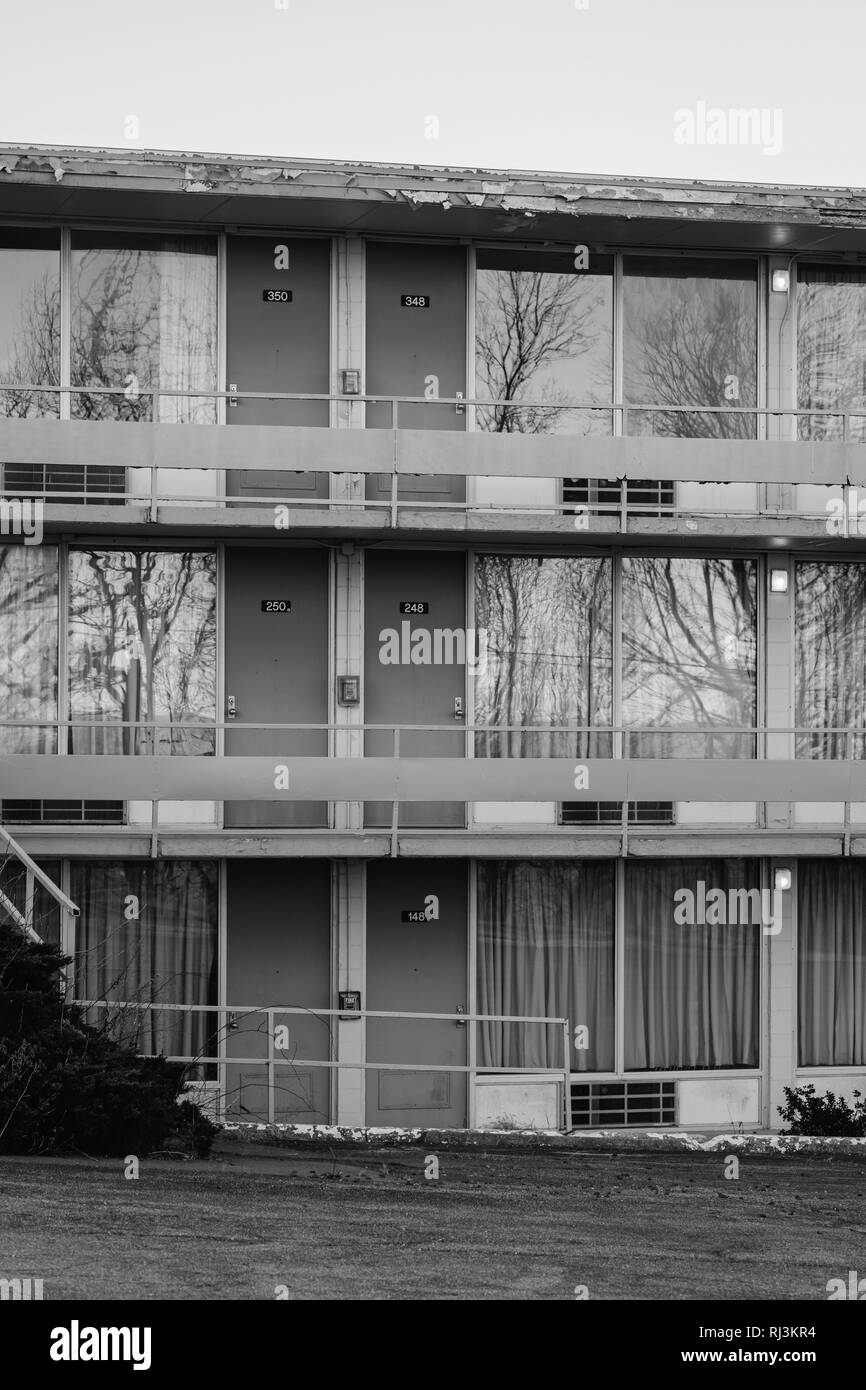 Ein verlassenes Motel in Afton, Virginia Stockfoto