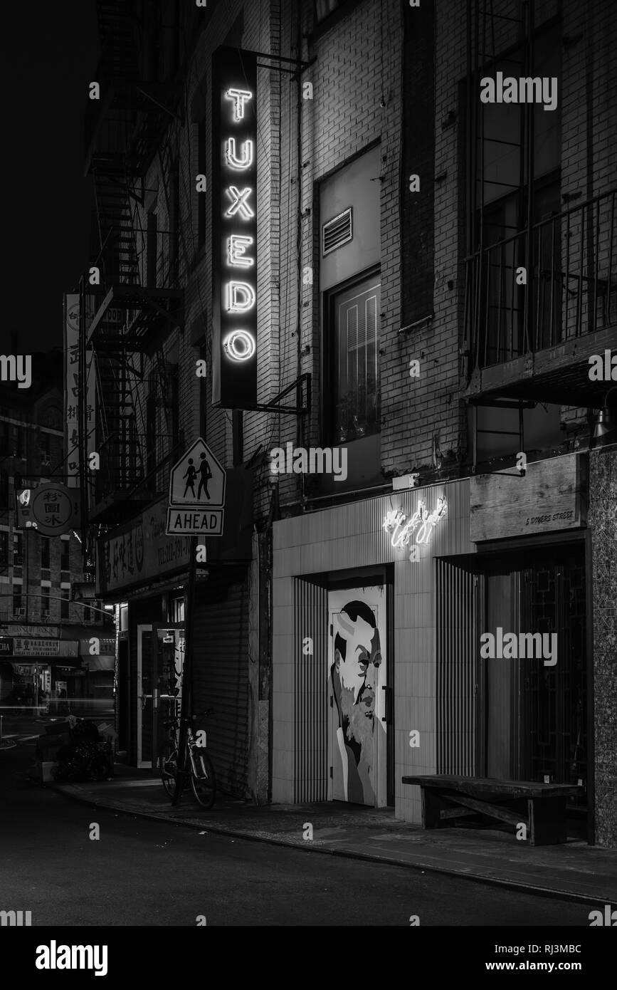 Smoking Sign on Doyers Straße in Chinatown, Manhattan, New York City Stockfoto