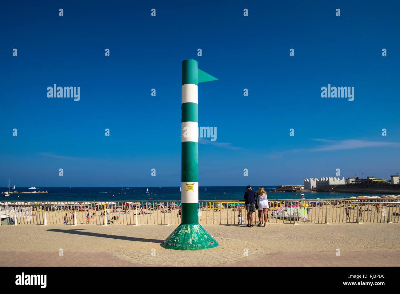 Nova Icaria Strand in Barcelona Küste, Katalonien, Spanien Stockfoto