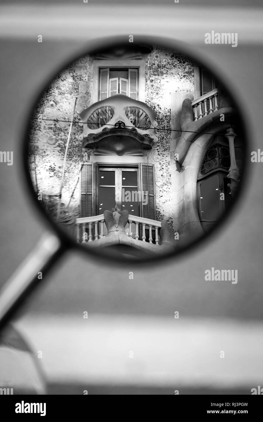 Fassade der Casa Batll?, vom Architekten Antoni Gaudi, Barcelona, Katalonien, Spanien, Europa Stockfoto