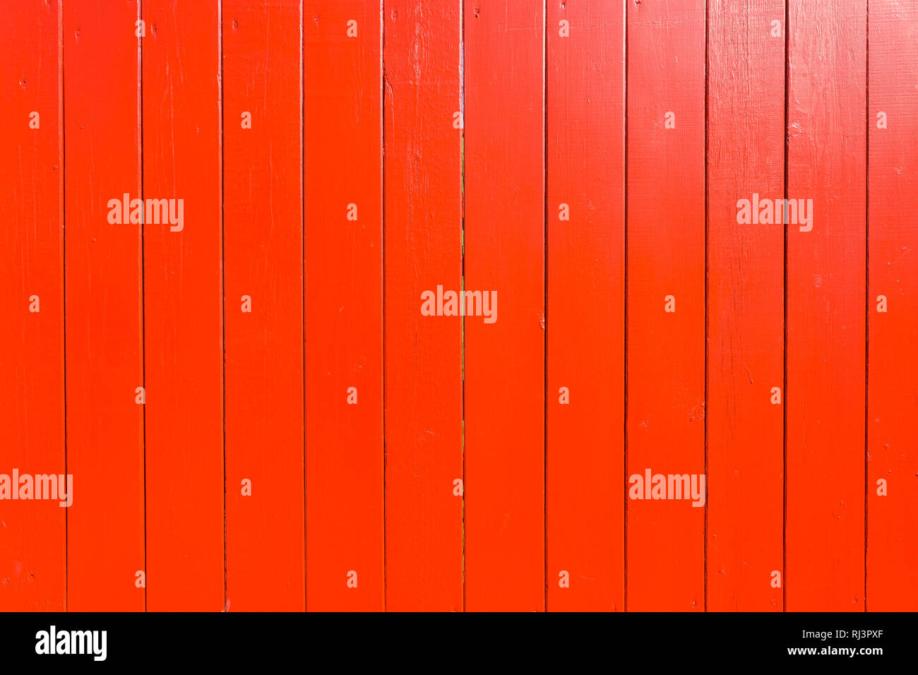 Rot lackierte Holztäfelungen, Thisted, Nordjütland, Dänemark Stockfoto