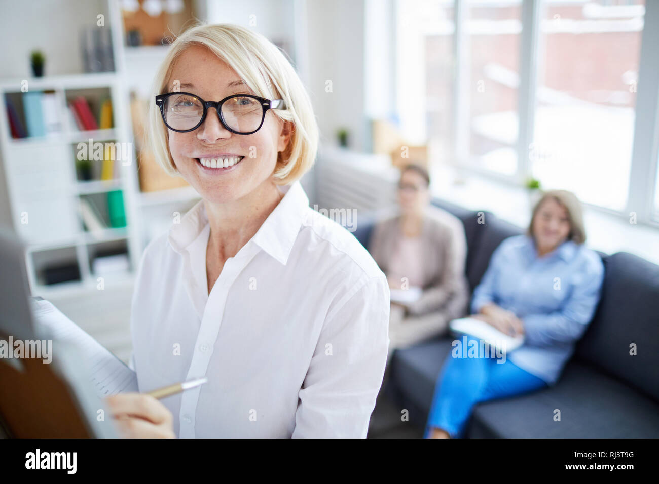 Ausgereifte Business Coach Stockfoto