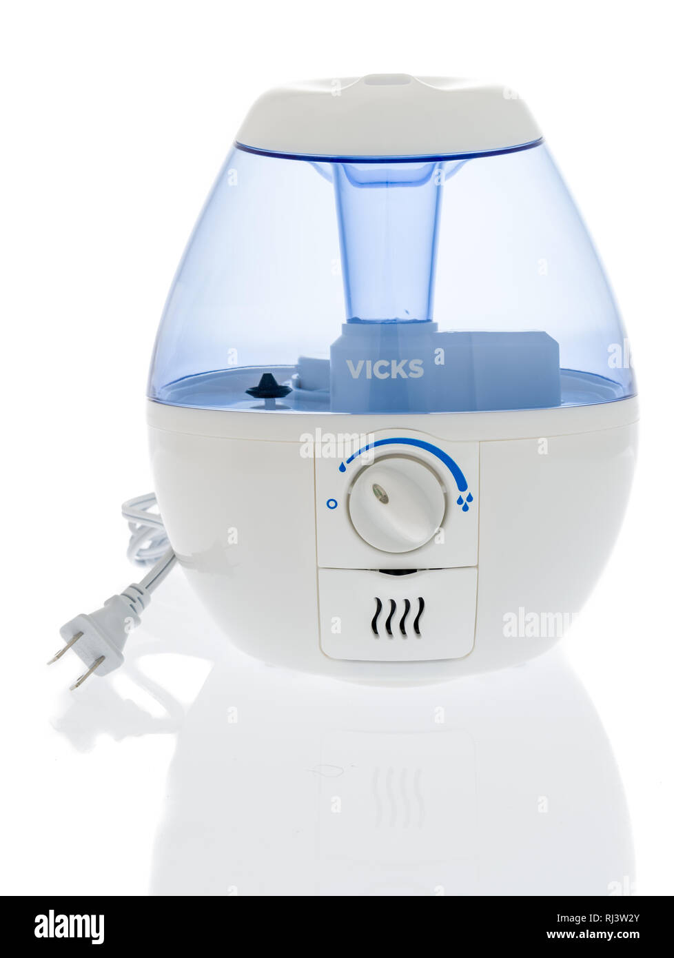 Winneconne, WI-2 Feb 2019: ein Luftbefeuchter Vicks auf einem isolierten Hintergrund Stockfoto