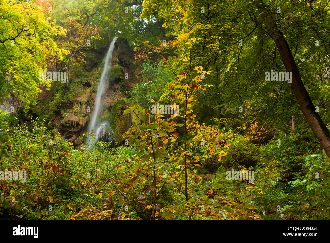 Deutschland, Baden-W?rttemberg, Schw?bische Alb Uracher Wasserfall, Stockfoto