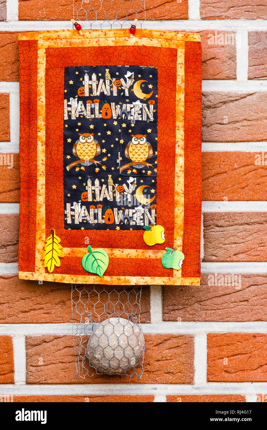 Patchwork, Herbstmotiv, Halloween Dekoration Stockfoto