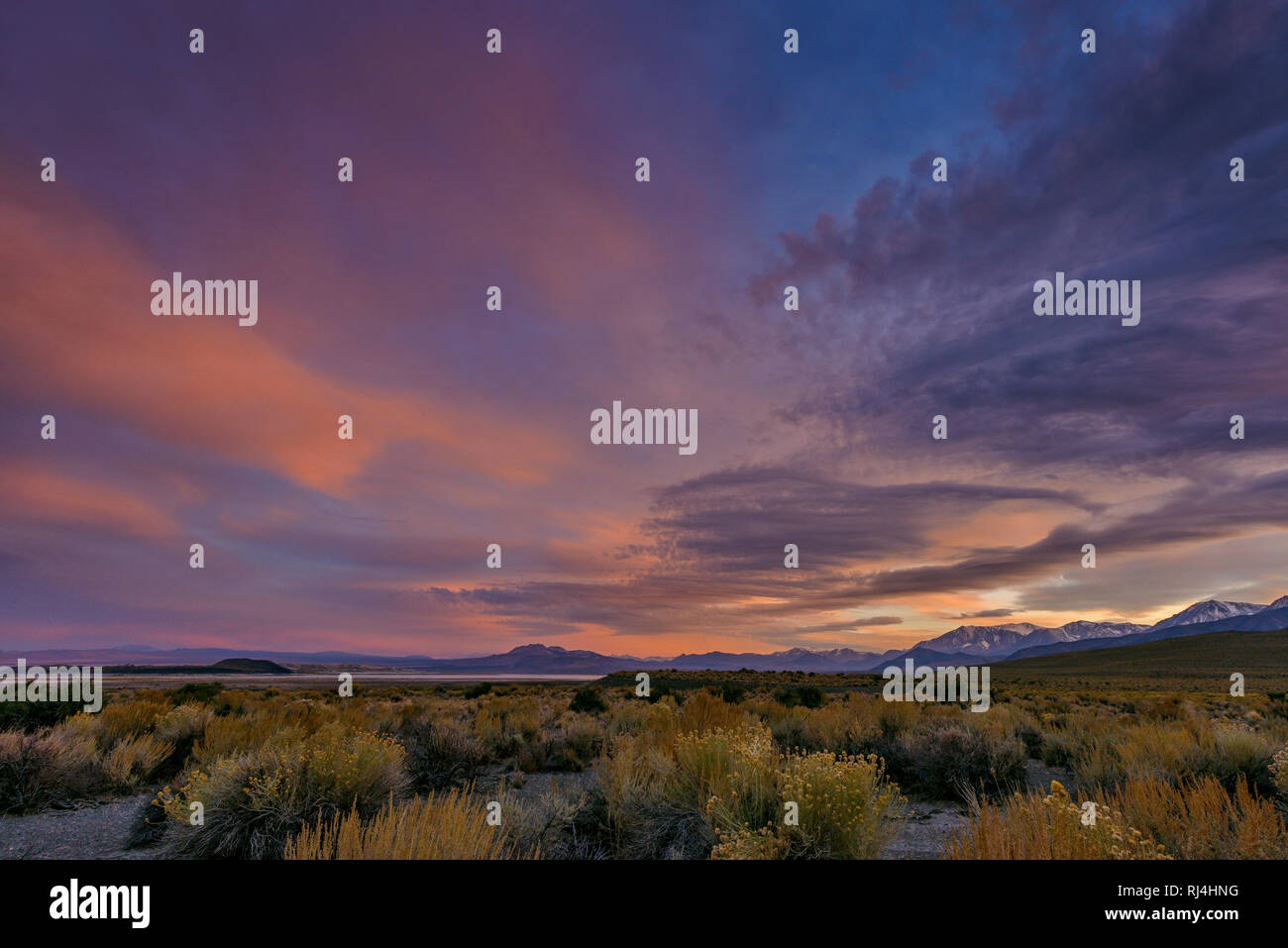 Sonnenuntergang, Mono Basin National Forest Scenic Area, Inyo National Forest, Kalifornien Stockfoto