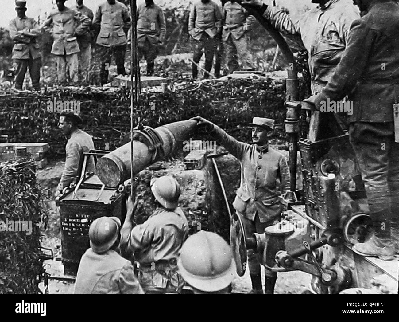 WW 1 Französische Artillerie Stockfoto