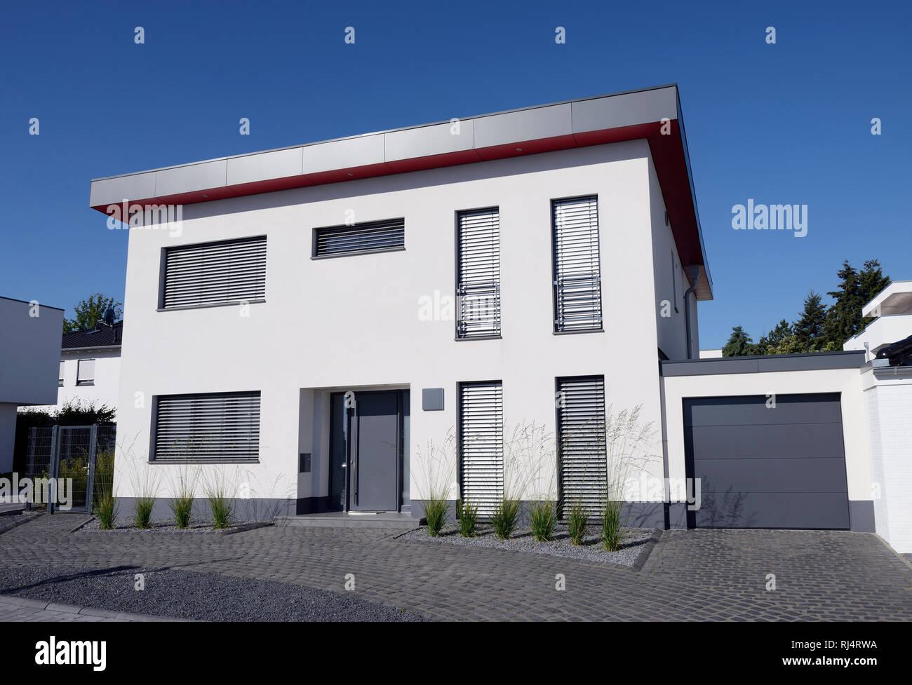 Einfamilienhaus mit Garage, Deutschland, Bayern, 92660 M?nchengladbach Stockfoto