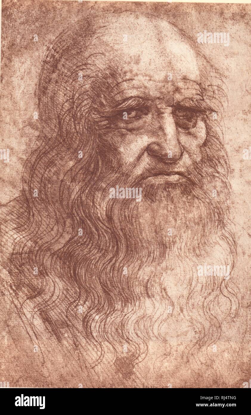 Last Self - Porträt . Leonardo da Vinci Stockfoto