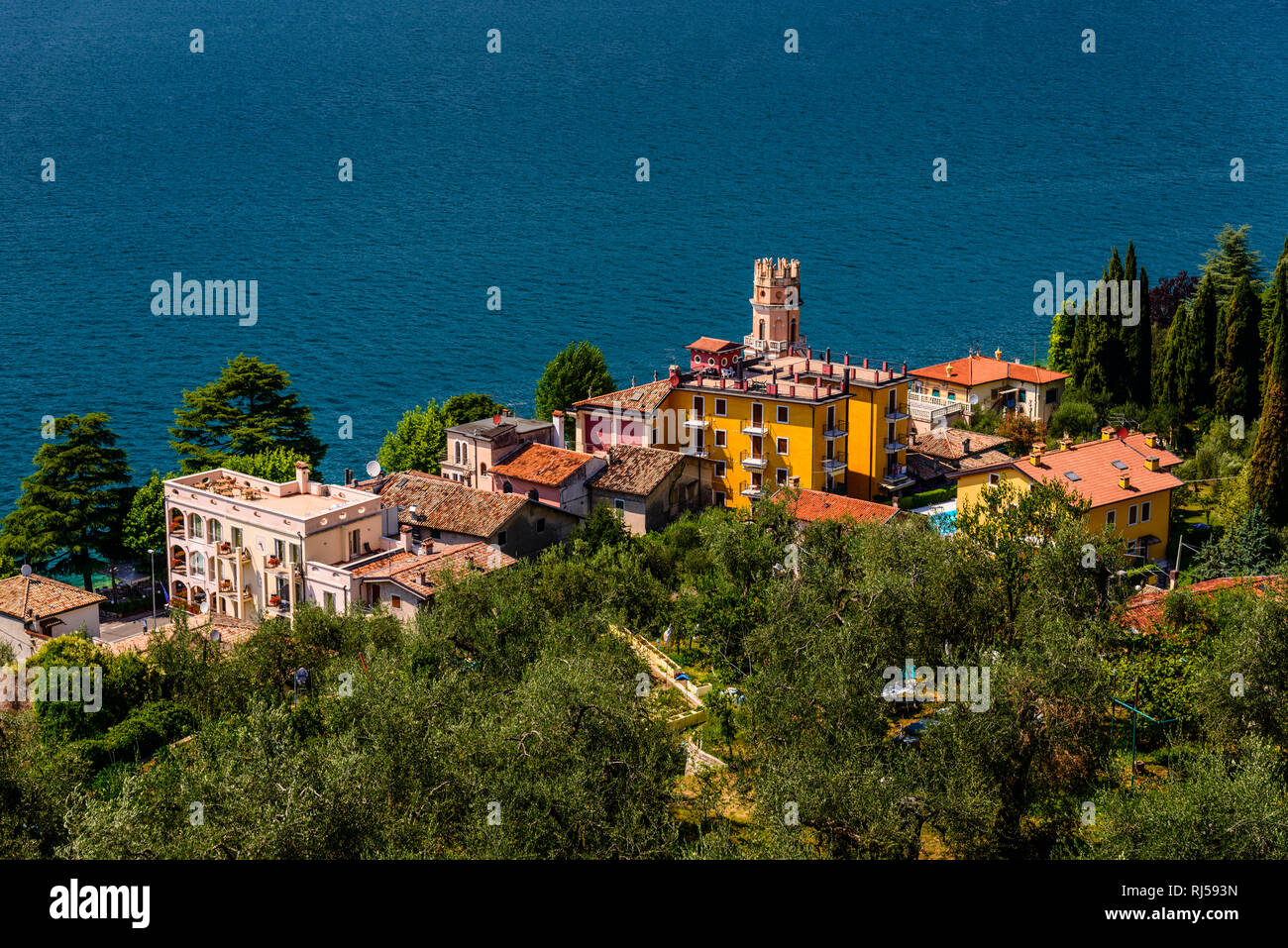 Italien, Venetien, Gardasee, Torri del Benaco, Ortsteil Pai, Ortsansicht Stockfoto