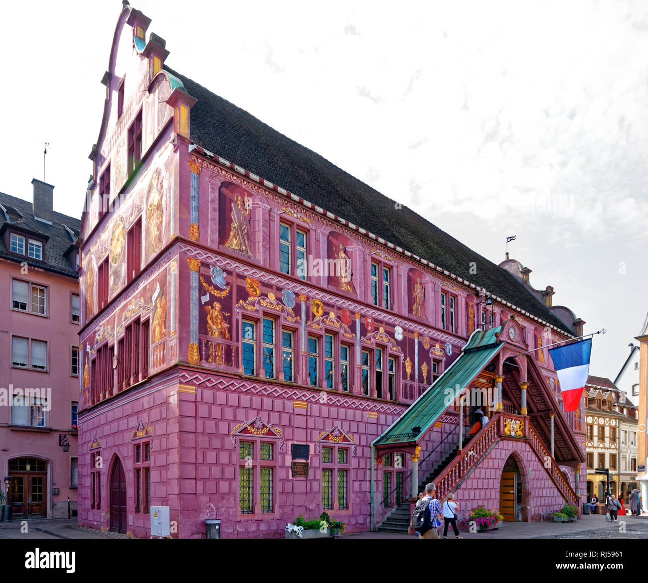 Altes Rathaus aus dem 16. Jahrhundert M?hlhausen, Frankreich Stockfoto