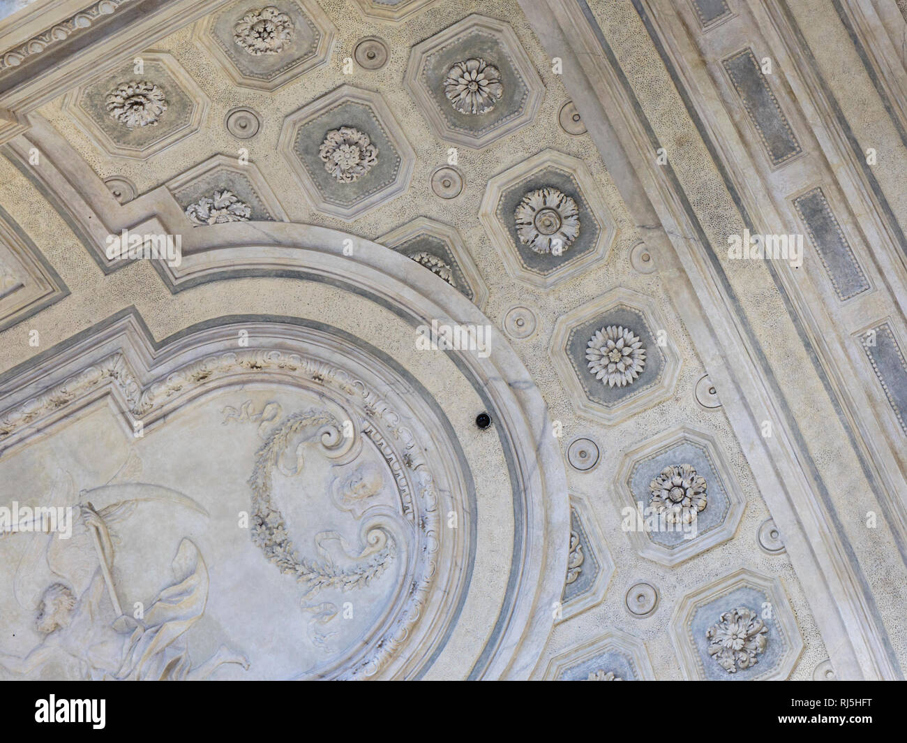 Europa, Italien, Piemont, Turin, Deckendetail im Treppenhaus des Palazzo Madama, gestaltet um 1720 von Filippo Juvarra (UNESCO-Weltkulturerbe), Stockfoto