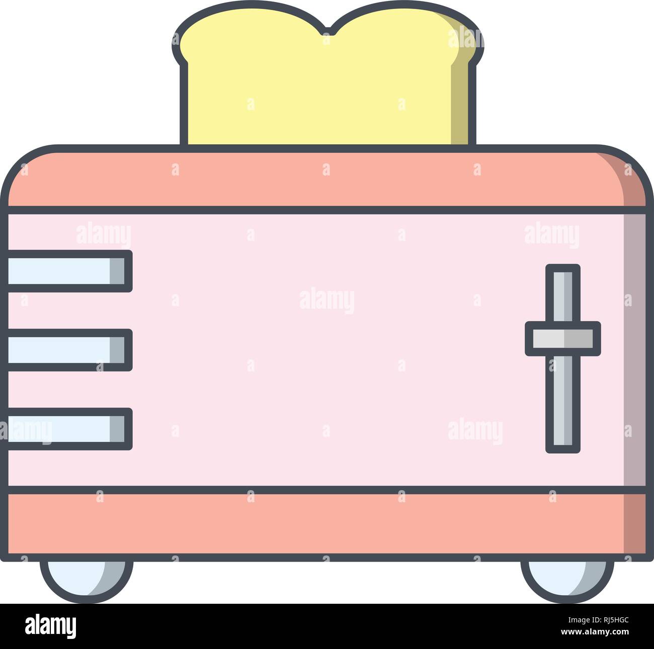 Slice Toaster Vektor Icon Zeichen Symbol Vektor Illustration für den