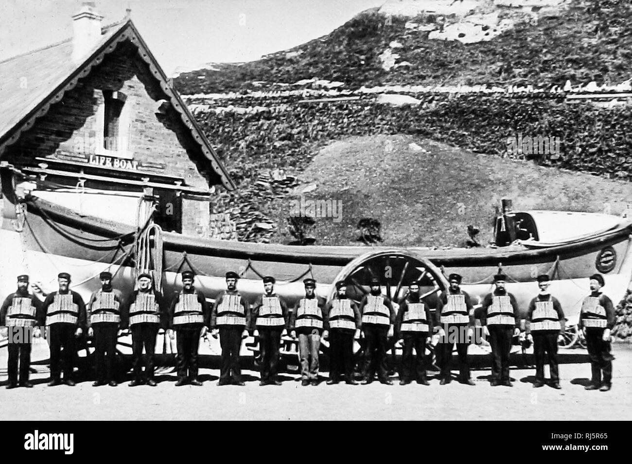 Ilfracombe Rettungsboote und Crew Stockfoto