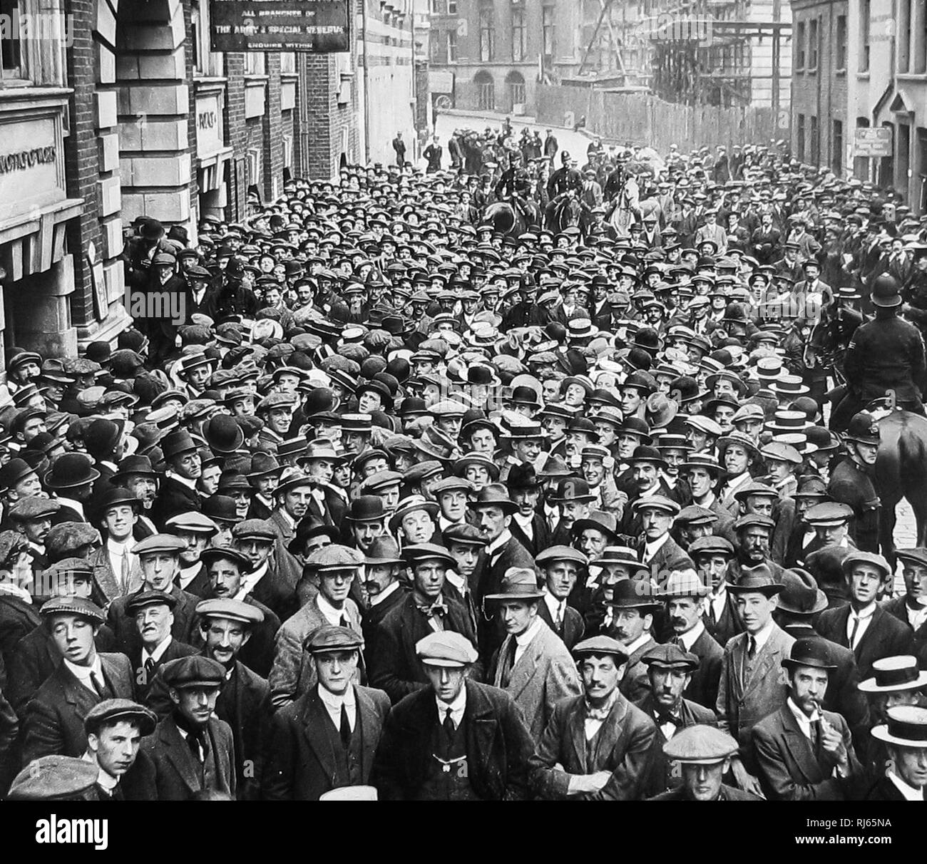 Ein Londoner Rekrutierung Depot während WW 1. Stockfoto